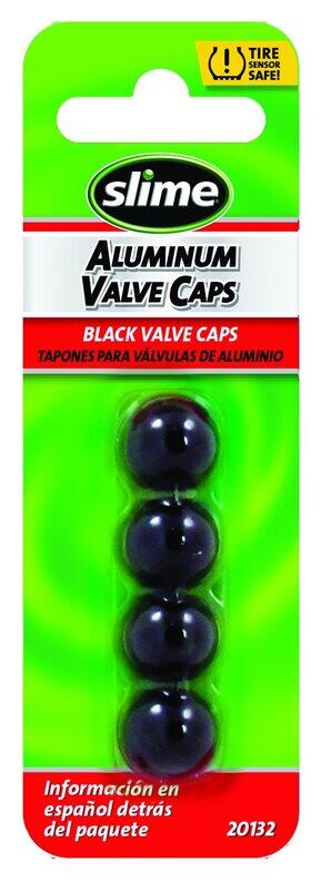 

Slime Custom Series Black Anodized Valve Caps, 4 Pieces, 20132, Black