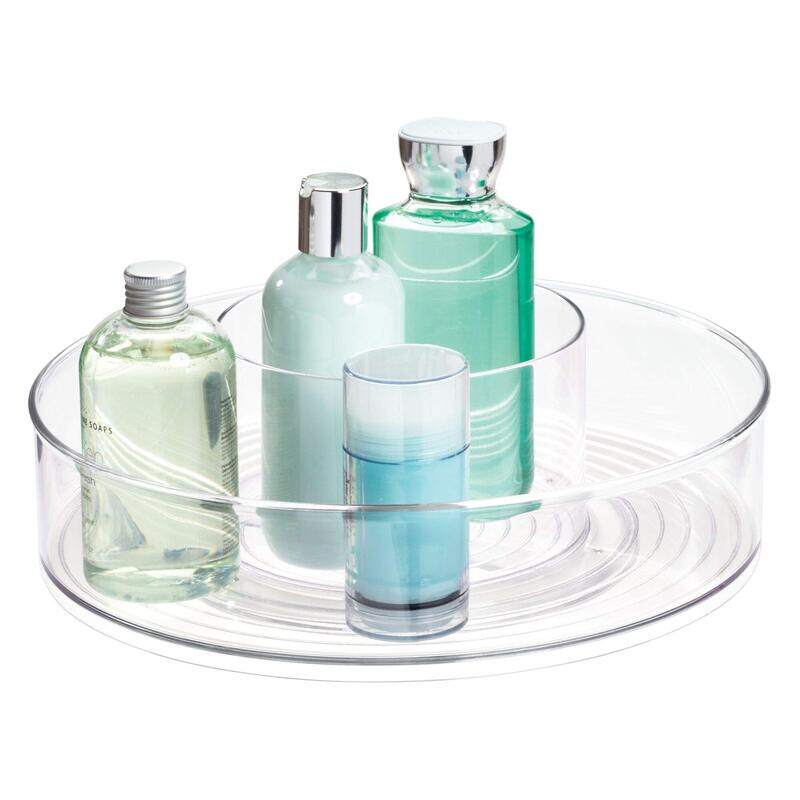 

IDesign Linus Bupa Free Plastic Turntable Organizer Spinner, Clear