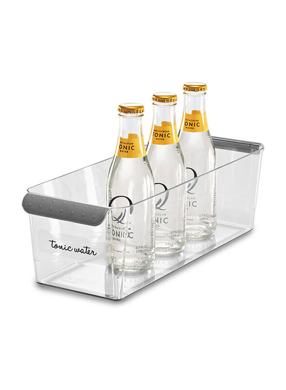 

Madesmart Plastic Fridge Deep Bin, 4 inch, Grey/Clear