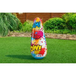 Bestway Bop Bags Comic Blast, Fun To Play For Kids Above 3 Years Of Age, Integreated Water Chamber Ensures Max Stability, With Safety Valve, 119Cm