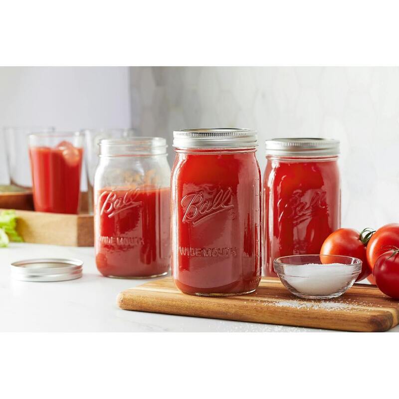 Mason Jar with Lids Wide Mouth Glass Jar, Great to preserve fresh Recipes, Set of 12, 32 Oz, Reusable Jars is BPA Free and Freezer safe.