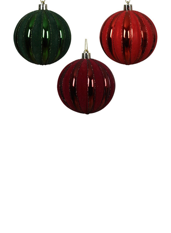 

Kaemingk Shatterproof Flock Gl Baubles, 8cm, Assorted