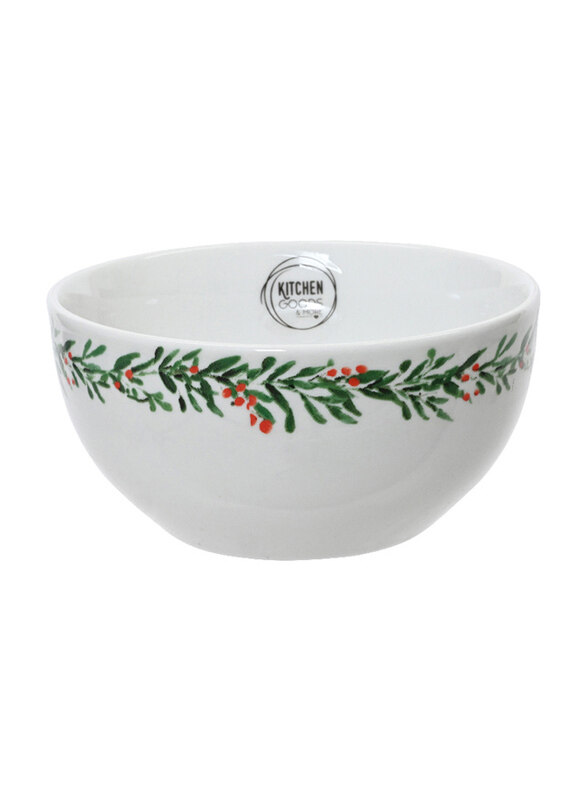 

Kaemingk Bowl Porcelain Round Decal Holly Pattern, 1 Piece, Multicolour