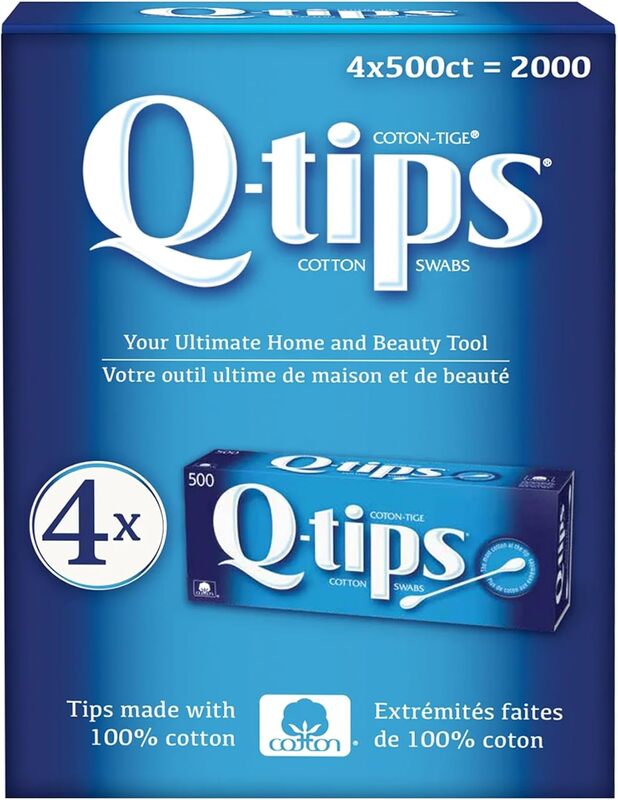 Q-tips Cotton Swabs 4 Pack Of 500 -2000 Count