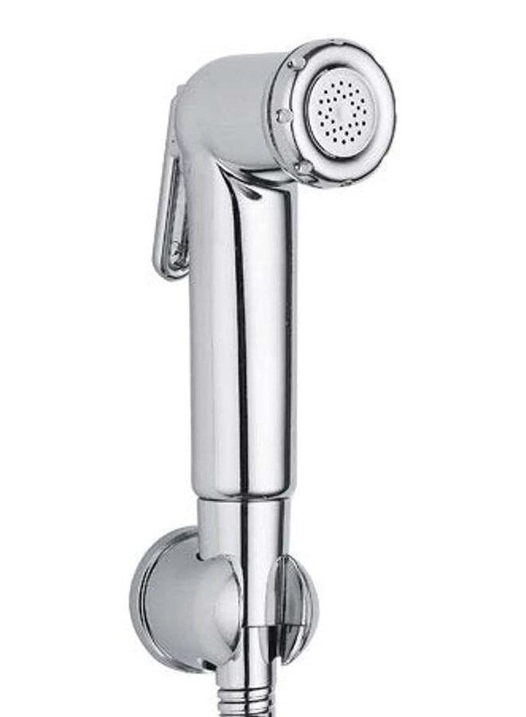 KAS Handheld Bidet Sprayer Shattaf for Toilet with Stainless Steel Shower Hose, Bathroom Shower Bidet Spray Complete Set, Silver