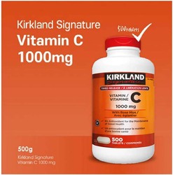 Kirkland Signature Vitamin C with Rose Hips, 1000mg, 500 Tablets