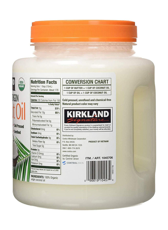 Kirkland Signature Organic Virgin Coconut Oil, 2.381 Kg