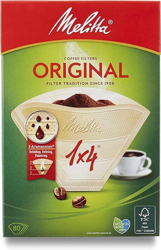 

Melitta Pack Original Size 1x4 , 80 Filter Coffee Makers, Brown, Plastic