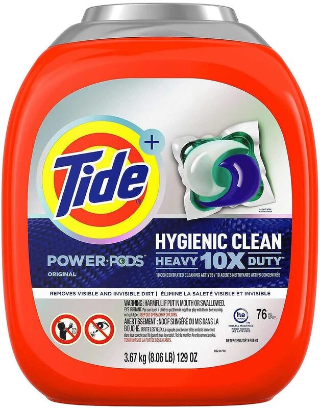 Tide Hygienic Clean Heavy 10x Duty Power PODS Laundry Detergent Pacs, Original, 76 count, For Visible and Invisible Dirt, 3.67kg