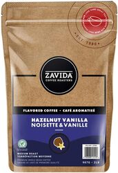 Zavida Hazelnut Vanilla Premium Whole Bean Flavored Coffee Medium-Dark Roast , Halal, 100% Arabica 907g