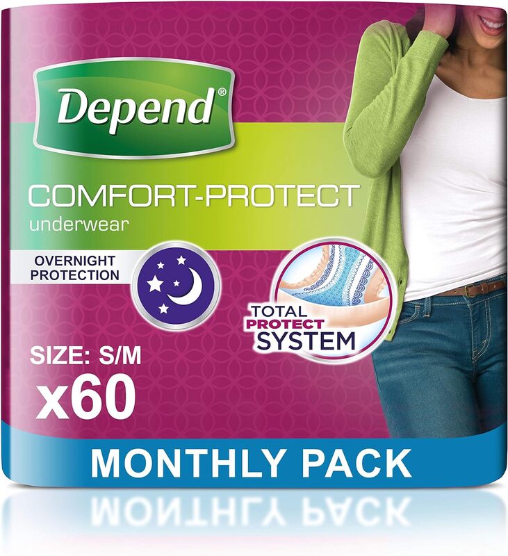 Depend Comfort Protect Incontinence Pants for Women, Small/Medium - 60 Pants