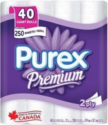 Purex Premium Soft & Thick Toilet Paper 40 Giant Rolls.