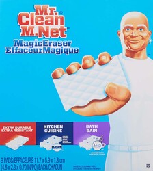 Mr. Clean Magic Eraser Extra Durable Cleaning Pads, Bath Scrubber, and Kitchen Scrubber, 9-Piece