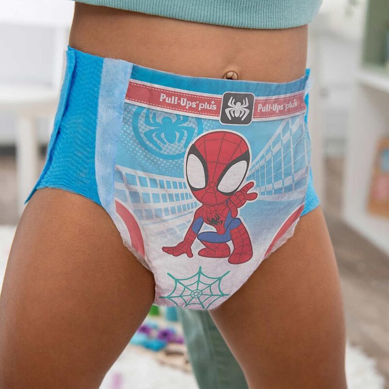 Huggies Pull-Ups Plus, 2T-3T 16-34 lbs. / 7-15Kg Spider Man Themed 128 Count - For Boys