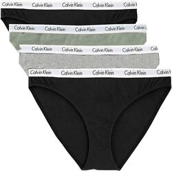 Calvin Klein Underwear Cotton Stretch Womens Bikini Brief Pack Of 4 Panties Size Small - Black, Green, Grey, Black