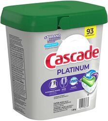 Cascade Platinum Dishwasher Detergent Actionpacs, 93-Count - 1.46Kg