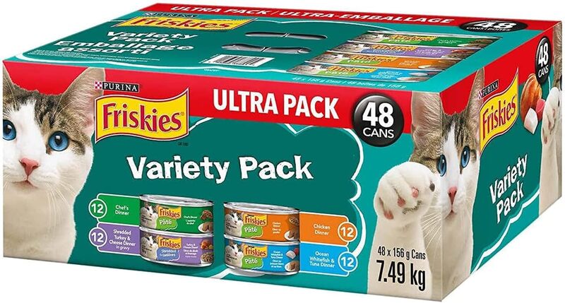 Purina Friskies Cat Food Variety Pack, 48 count, Multicolor