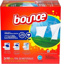 Bounce Laundry Durable Cleaning Wrinkle Guard Toss Away Controlssstatic Cling While Providing Long-Lasting Freshness Dryer Sheets - 320 Count