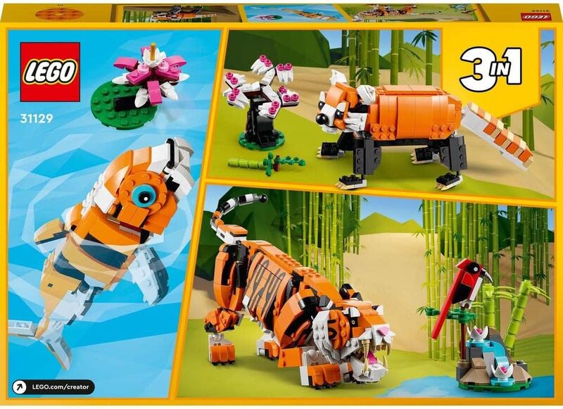 LEGO Creator 3in1 Majestic Tiger 31129 Building Blocks Toy Set Toys for Boys Girls and Kids 755 Pieces