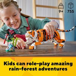 LEGO Creator 3in1 Majestic Tiger 31129 Building Kit Animal Toys for Kids Featuring a Tiger Panda and Koi Fish Creative Gifts for Kids Aged 9+ Who Love Imaginative Play 755 Pieces