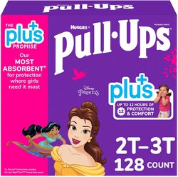 Huggies Pull-Ups Plus , 2T-3T 18-34 lbs. / 8-15Kg Disney Princess Themed 128 Count - For Girls