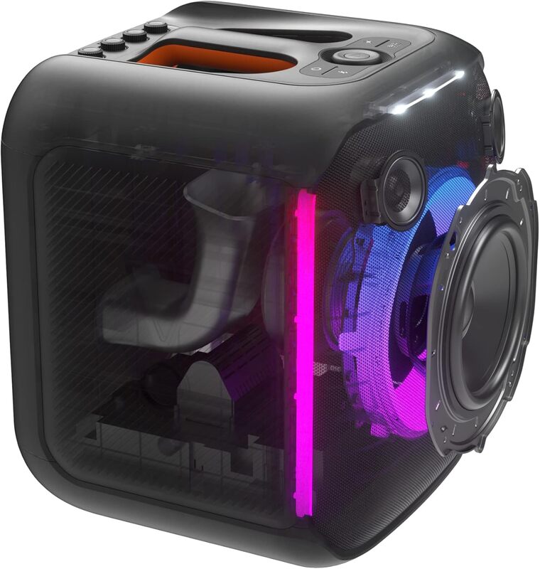 JBL Partybox Encore Portable Party Speaker with Digital Wireless Mic, 100W Powerful Sound, Dynamic Light Show, IPX Splash Proof, 10 Hours of Playtime, Multisource Playback Black