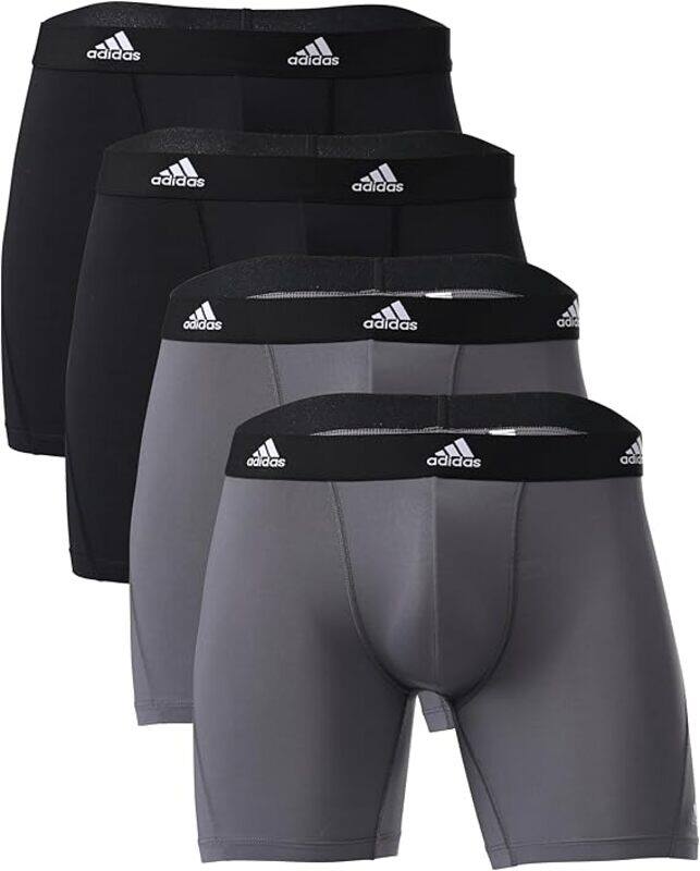 

adidas Men's Active Micro Flex Boxer Briefs Pack Of 4 (UAE/KSA, XL Size, Black & Heather Grey)