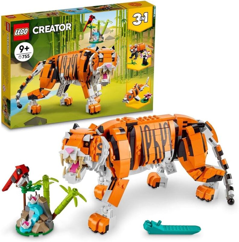 LEGO Creator 3in1 Majestic Tiger 31129 Building Blocks Toy Set Toys for Boys Girls and Kids 755 Pieces