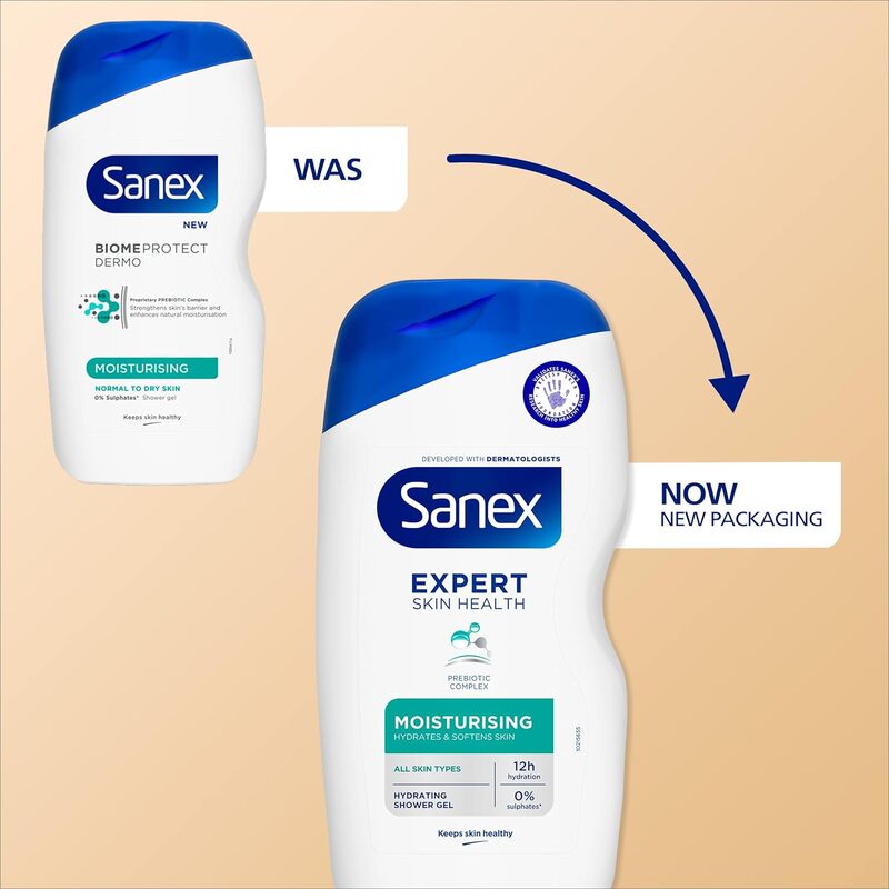 Sanex BiomeProtect Moisturising Shower Gel 570ml Moisturising Body Wash, Nourishing & Hydrating Microbiome Skincare