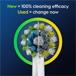 Oral-B Pro Cross Action Electric Toothbrush Head X-shape And Angled Bristles For Deeper Plaque Removal Pack Of 8 Toothbrush Heads - White XXL Pack