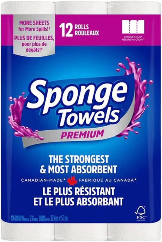 

Sponge Towels Premium Paper Towels , 12 X 106 Sheets