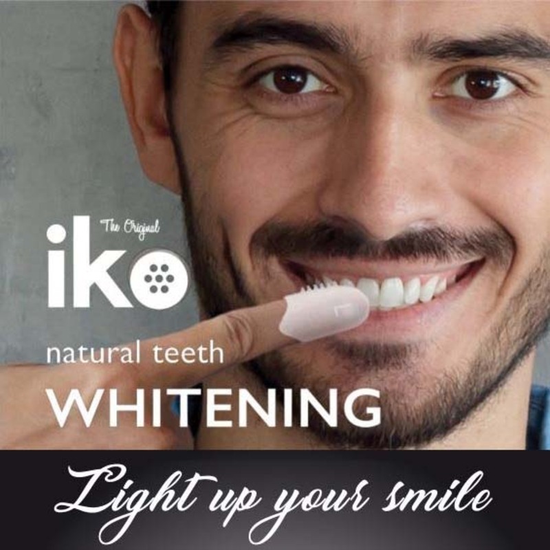 Iko Whitening Finger Toothbrush, White, Medium