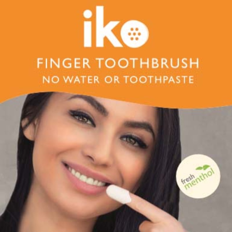 Iko Fluoro Fresh Menthol Finger Toothbrush, White, Small