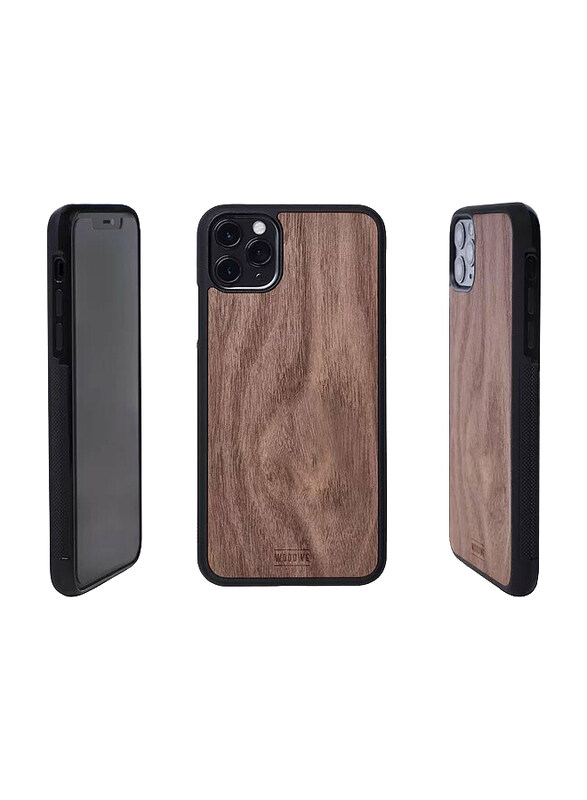 

WoodWe Apple iPhone XR Wood with Plastic Base Mobile Phone Case Cover, Walnut Brown