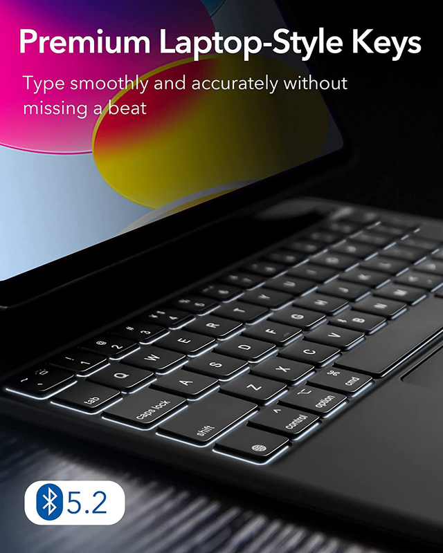 Esr Rebound Magnetic Keyboard Case for Apple iPad 10 (2022), Black