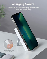 Esr 10000mAh Wireless Fast Charging Halo Lock Kickstand Power Bank with MagSafe Battery Pack USB-C Cable, White