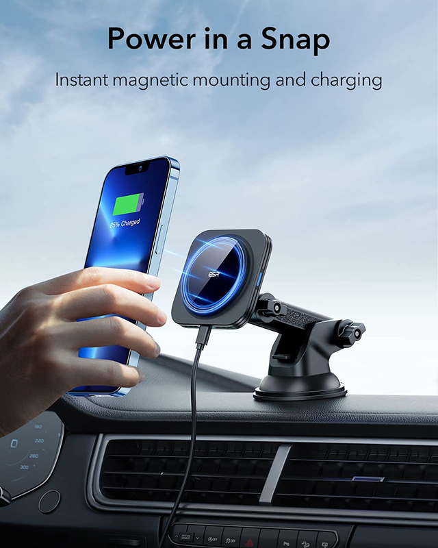 Esr Halo Lock Dashboard Magnetic Wireless Car Charger, Black