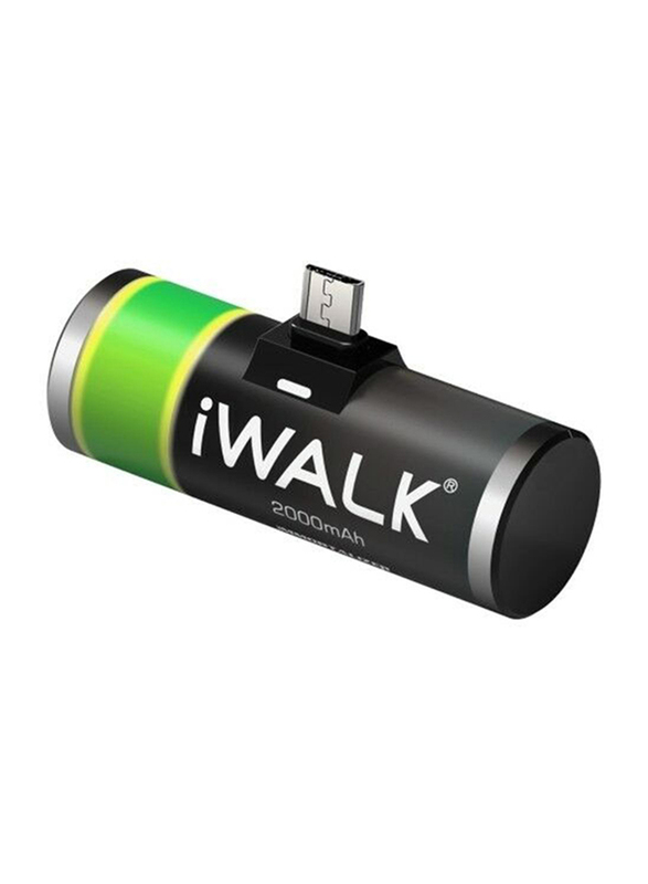 Iwalk 2000mAh Immortalizer 2000M Micro USB Power Bank with Micro-USB Input, Black