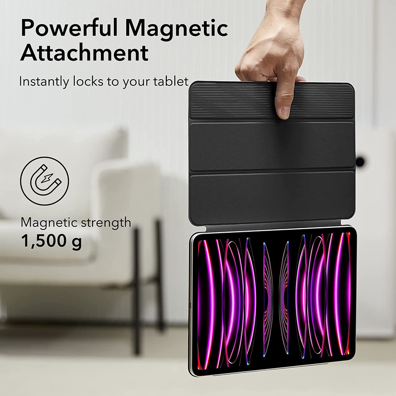 Esr Apple iPad Pro 12.9 (2022/2021/2020) Rebound Magnetic Tablet Case Cover, Black