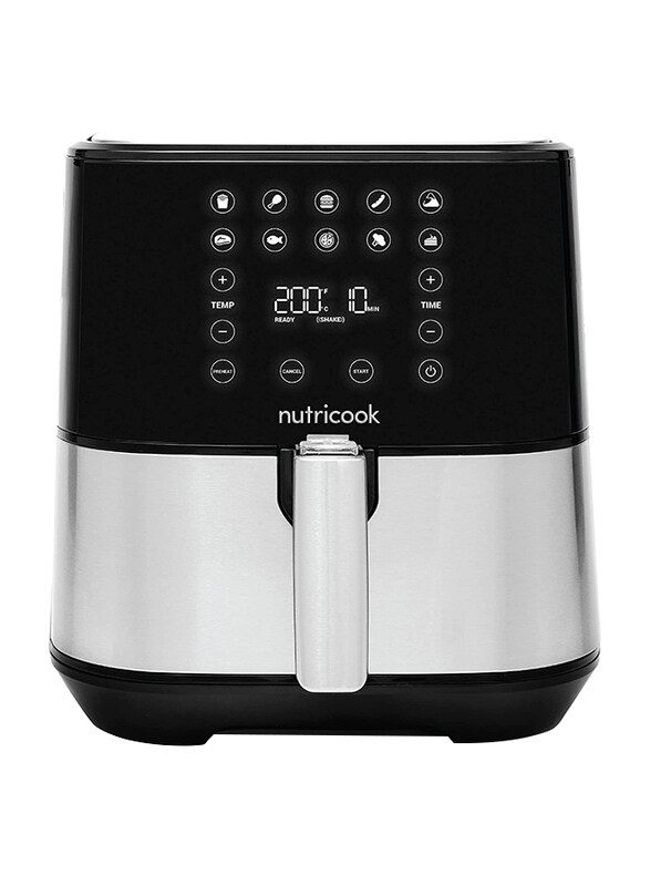 

Nutri Cook 5.5L Air Fryer with Built-In Preheat Function, 1700W, Brush Stainless Steel/Black