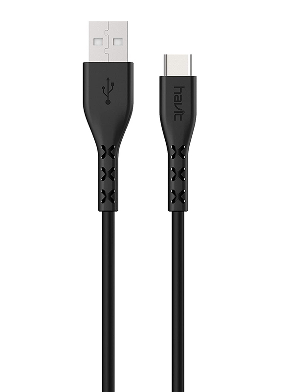 Havit 1-Meter USB Type-C Data and Charging Cable, High-Speed 2.1A USB Type A Male to USB Type-C for Samsung and All USB Type-C Type Port Devices, Black