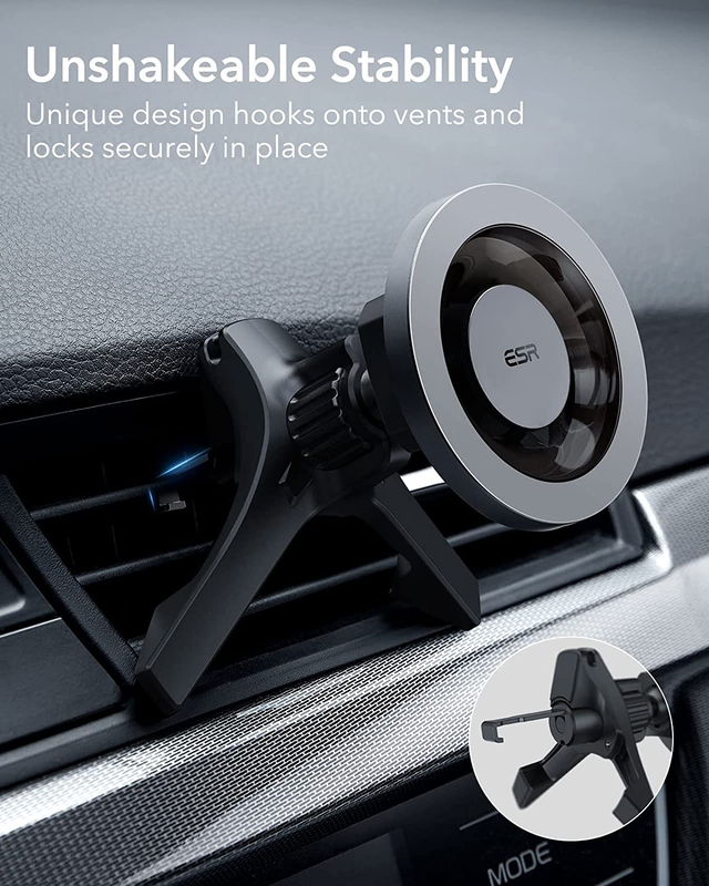 Esr Halo Lock Magnetic Car Phone Mount, Metallic Grey