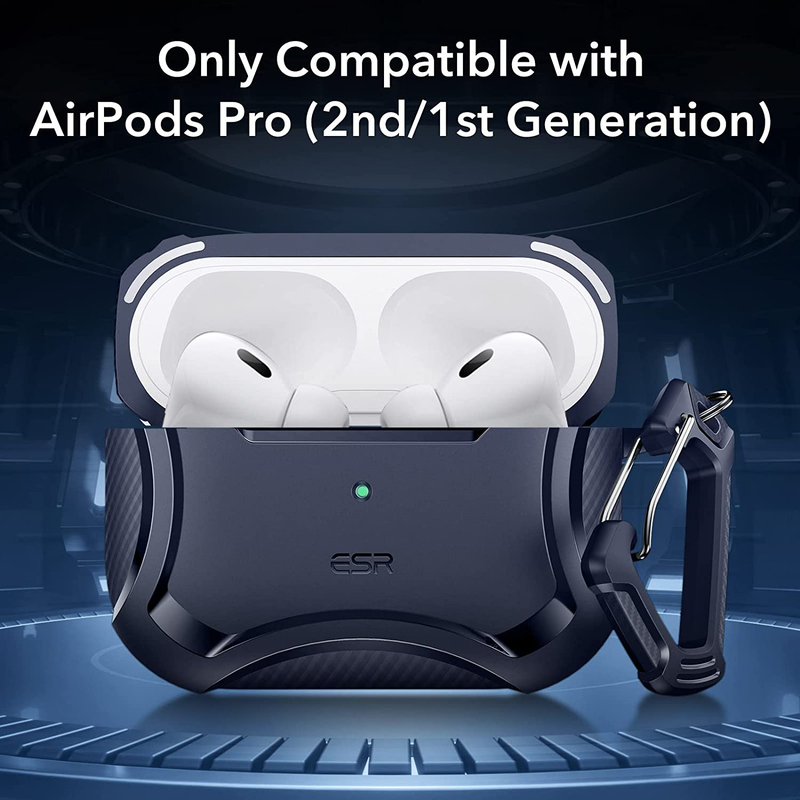 Esr Apple Airpods Pro (2022/2019) Cyber Armor Tough Case with Halo Lock, Navy Blue