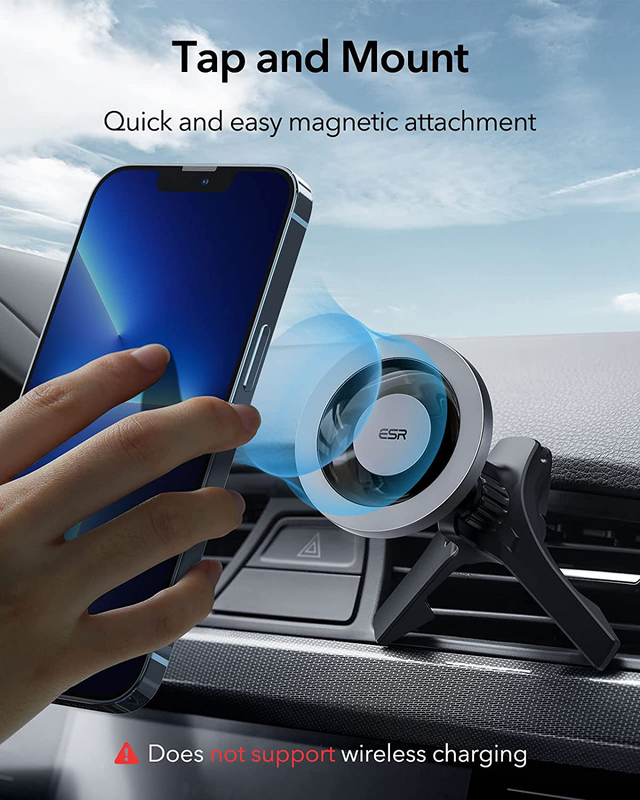 Esr Halo Lock Magnetic Car Phone Mount, Metallic Grey