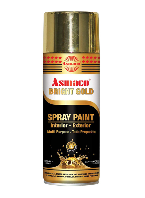 Asmaco 400ml Spray Paint, Bright Gold