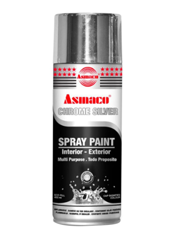 Asmaco 400ml Spray Paint, Chrome Silver