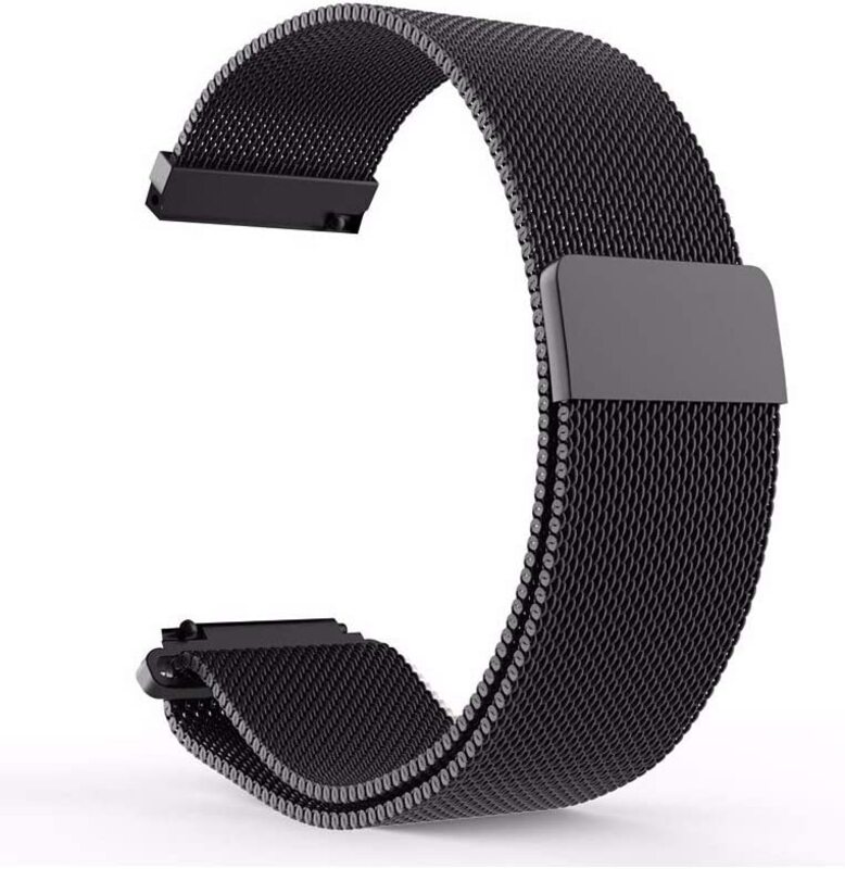 Fookann Nusense Milanese Loop Stainless Steel Replacement Watch Band for Samsung Gear S3 Frontier/S3 Classic/ Samsung Galaxy Watch, 46mm 22mm, Black