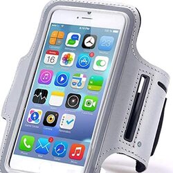 Apple iPhone 11 Pro Max Cell Phone Adjustable Leather Armband Mobile Phone Case Cover, Grey