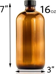 Cornucopia Amber Glass Bottle with Reusable Chalk Labels and Lids, 2 Pieces, Brown