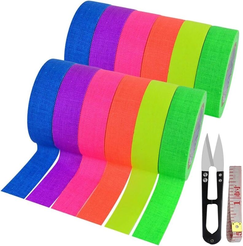 Whaline 6 Colours Neon Gaffer Cloth Tape